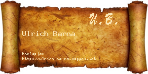 Ulrich Barna névjegykártya