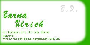 barna ulrich business card